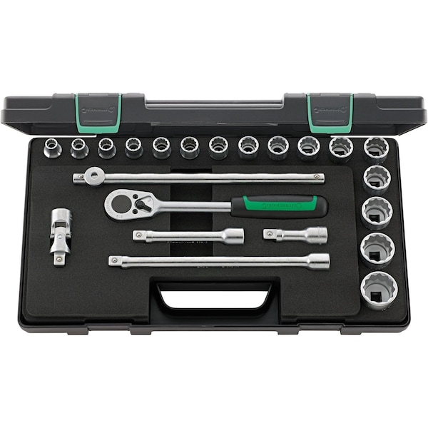 12, 5 mm (1/2") Socket set 22-pcs., 50/16/6 KN
